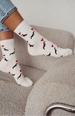 Skarpety Milena 0200-201 Jamniki Walentynki 37-41