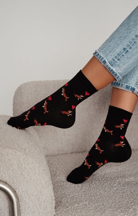 Skarpety Milena 0200-201 Jamniki Walentynki 37-41