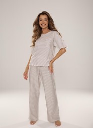 Piżama De Lafense 037 Camelia kr/r S-2XL