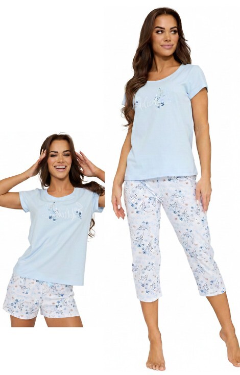 Piżama Cornette 466/344 Delicate kr/r damska trzyczęściowa S-2XL