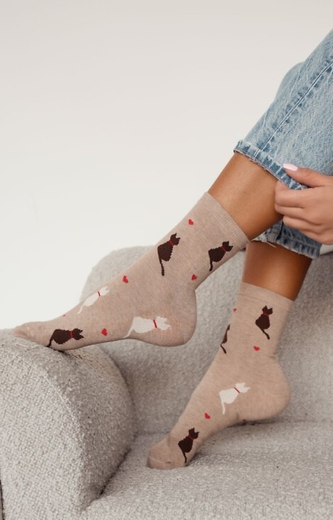 Skarpety Milena 0200-205 Koty I Serduszka 37-41