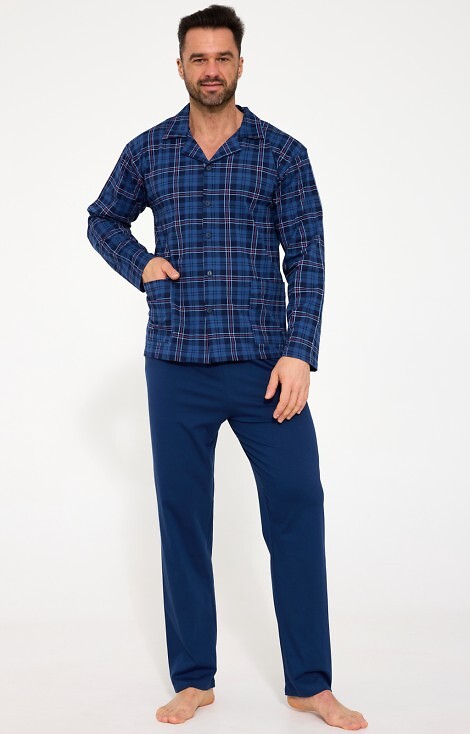 Piżama Cornette 114/84 dł/r 3XL-5XL męska rozpinana