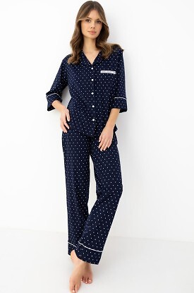 Piżama Sensis Parker 3/4 S-XL rozpinana