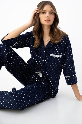 Piżama Sensis Parker 3/4 S-XL rozpinana - zdjęcie 2