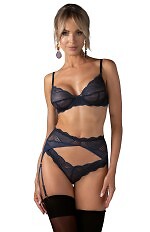 Komplet Obsessive Nightly Blue 3-PCS Set XS-2XL