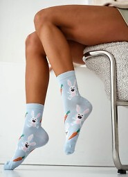 Skarpety Milena 0200-218 Króliki I Marchewki 37-41