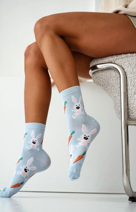 Skarpety Milena 0200-218 Króliki I Marchewki 37-41