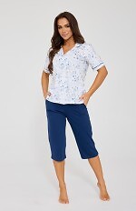 Piżama Cornette 347/347 Yvonne kr/r M-2XL rozpinana