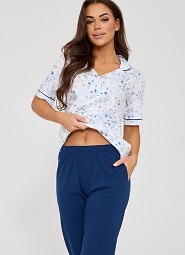 Piżama Cornette 347/347 Yvonne kr/r M-2XL rozpinana