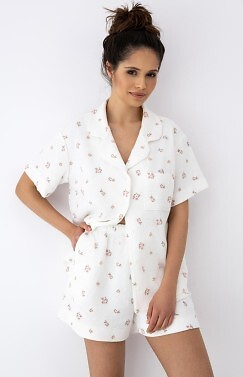 Piżama Sensis Coralie kr/r Frotte S-XL rozpinana