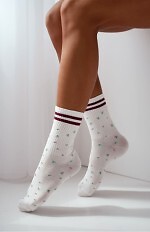 Skarpety Milena 0200-242 Paski i Kwiatki 37-41