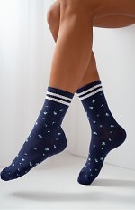 Skarpety Milena 0200-242 Paski i Kwiatki 37-41