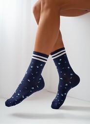 Skarpety Milena 0200-242 Paski i Kwiatki 37-41