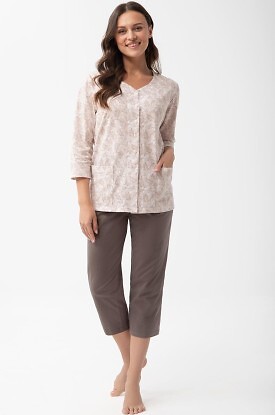 Piżama Luna 1305 7/8 2XL-3XL L26 rozpinana - zdjęcie 2