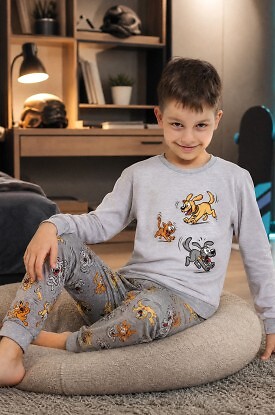 Piżama Cornette Kids Boy 593/190 Fun dł/r 98-128