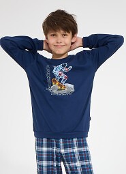 Piżama Cornette Young Boy 966/191 Astronaut dł/r 134-164