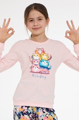 Piżama Cornette Young Girl 592/210 Friendship dł/r 134-170 - zdjęcie 2