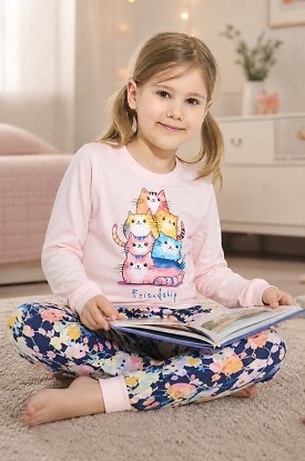 Piżama Cornette Kids Girl 594/210 Friendship dł/r 86-128
