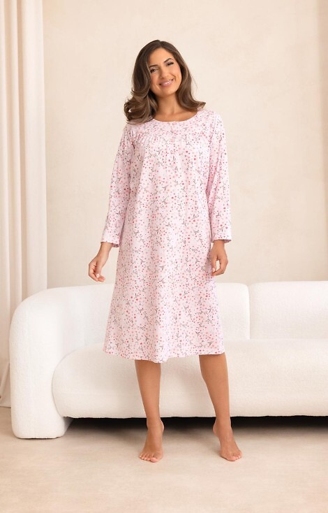 Regina 021 long sleeve nightgown M-4XL Z26