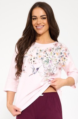 Piżama Cornette 1105/497 Floris 2 3/4 S-2XL - zdjęcie 2