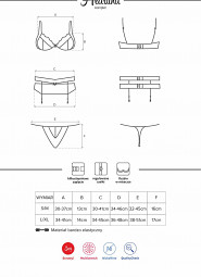 Komplet Obsessive Heartina Set 3-częściowy S-XL