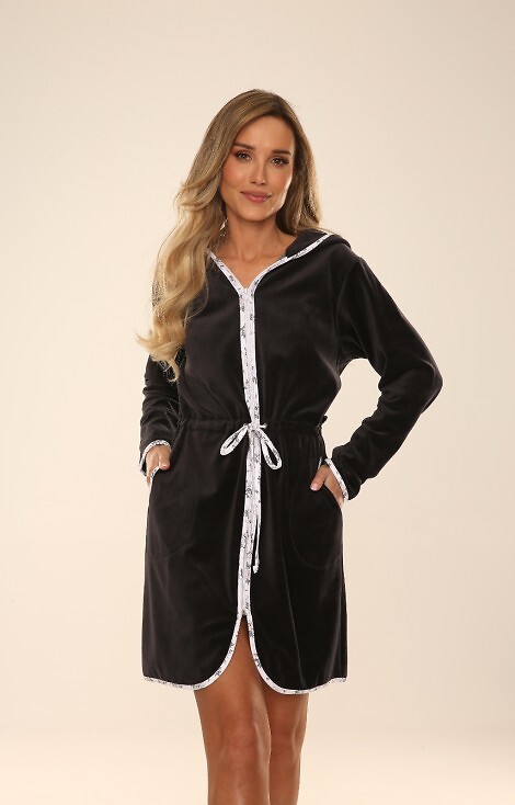 Szlafrok De Lafense 313 Desiree zamek S-2XL damski