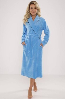 Szlafrok De Lafense 390 Lydie Welur 3XL-5XL damski