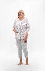 Piżama Martel Maria II 201 3/4 3XL-4XL damska rozpinana
