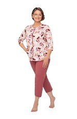 Piżama Martel Maria II 201 3/4 3XL-4XL damska rozpinana