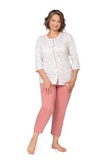 Piżama Martel Maria II 201 3/4 3XL-4XL damska rozpinana