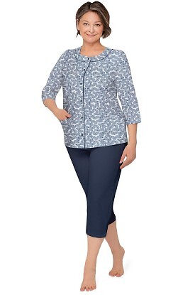 Piżama Martel Maria II 201 3/4 3XL-4XL damska rozpinana