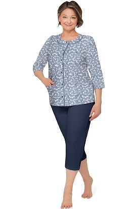 Piżama Martel Maria II 201 3/4 M-2XL damska rozpinana - zdjęcie 2