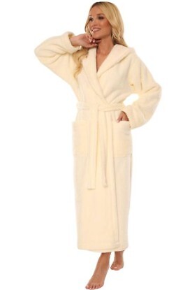 Szlafrok De Lafense 807 Luna z kapturem damski długi S-XL