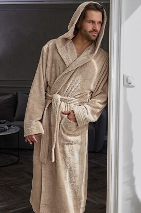 Szlafrok L&L 2104 M-2XL męski frota - zdjęcie 2