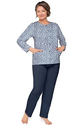 Piżama Martel Maria III 202 dł/r 3XL-4XL damska rozpinana - zdjęcie 2