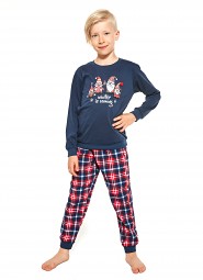 Piżama Cornette Kids Boy 593/122 Gnomes dł/r Christmas 86-128