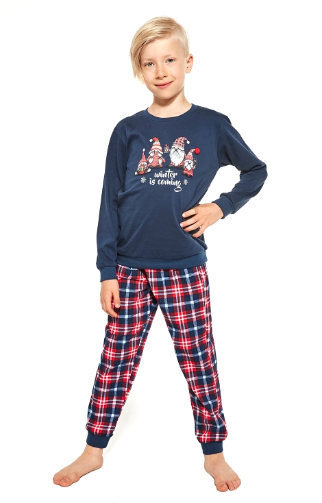 Piżama Cornette Kids Boy 593/122 Gnomes dł/r Christmas 86-128