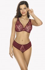 Biustonosz push-up bralette Gaia BS 1032 Jenny Bordowy