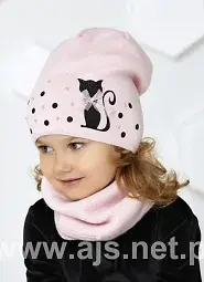 Komplet AJS 44-458 Czapka+tuba/komin dziewczęca