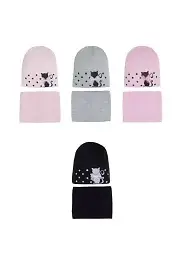 Komplet AJS 44-458 Czapka+tuba/komin dziewczęca