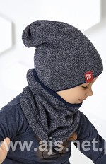 Komplet AJS 44-477 Czapka+tuba/komin Dwustronny chłopięcy