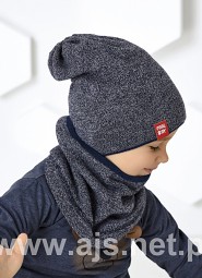 Komplet AJS 44-477 Czapka+tuba/komin Dwustronny chłopięcy