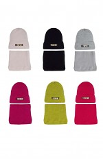 Komplet Off Pink 44-493 Czapka+tuba/komin damski