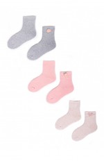 Skarpety YOCLUB SKF-0008G Frotte Girl z elementem 3D 17-30