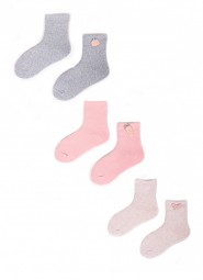 Skarpety YOCLUB SKF-0008G Frotte Girl z elementem 3D 17-30