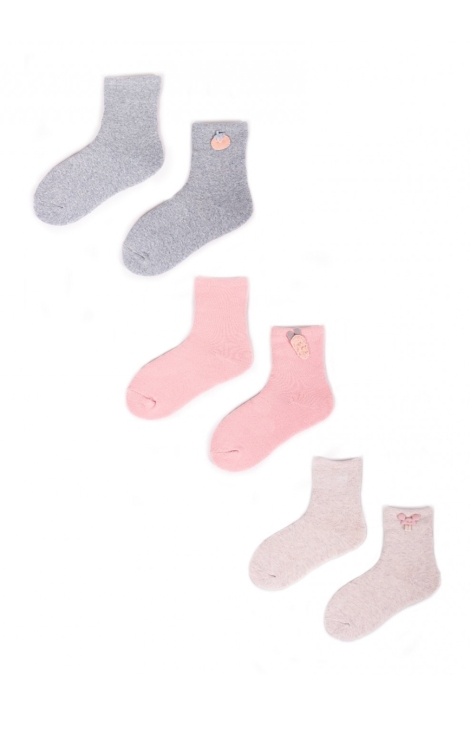 Skarpety YOCLUB SKF-0008G Frotte Girl z elementem 3D 17-30