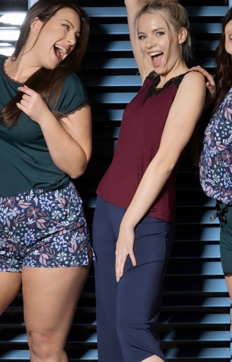 Koszulka piżamowa Mefemi Mix&Match Margot Gładka S-2XL