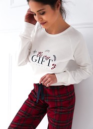 Piżama Sensis Maribel Interlock/Flanela dł/r Christmas S-XL