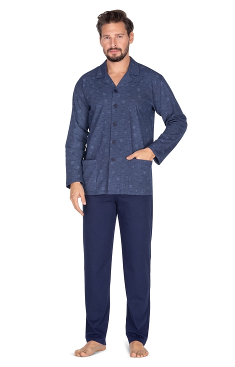 Piżama Regina 444 dł/r 2XL-3XL męska rozpinana