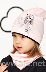 Czapka AJS 46-108 dziewczęca